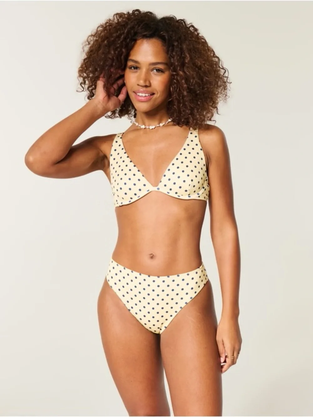 NWT Hollister Butter Yellow Polka Dot Curve Underwire Bikini Top